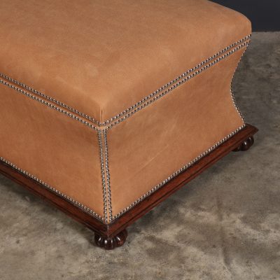 Regency Rosewood & Leather Box Ottoman - Image 10