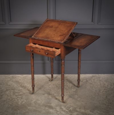 Small Regency Mahogany Writing Table - Image 16