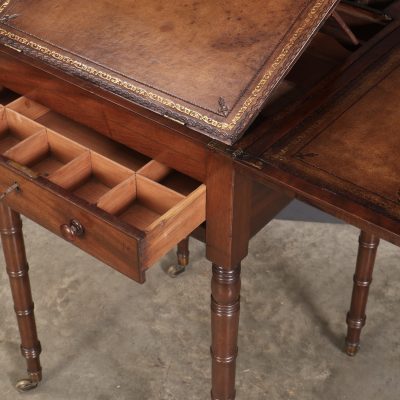 Small Regency Mahogany Writing Table - Image 17