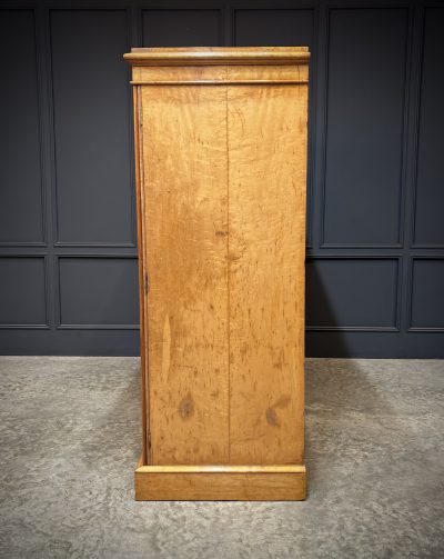 Low Victorian Birds Eye Maple Compactum Wardrobe - Image 3