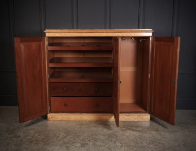 Low Victorian Birds Eye Maple Compactum Wardrobe - Image 13