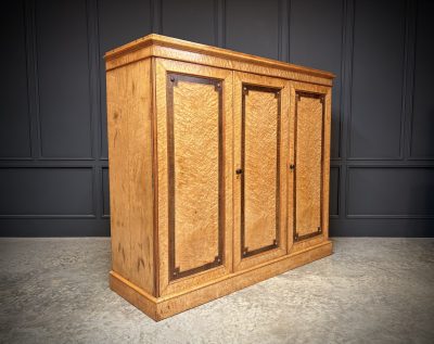 Low Victorian Birds Eye Maple Compactum Wardrobe - Image 6