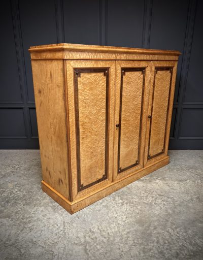 Low Victorian Birds Eye Maple Compactum Wardrobe - Image 7