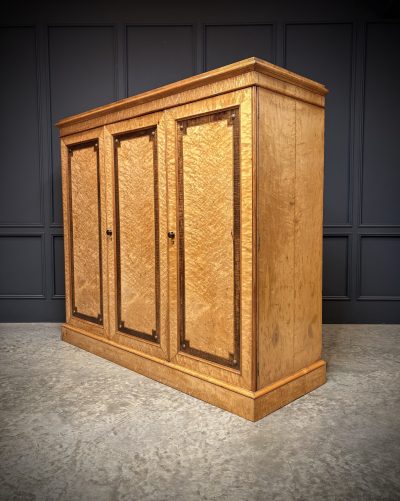 Low Victorian Birds Eye Maple Compactum Wardrobe - Image 2