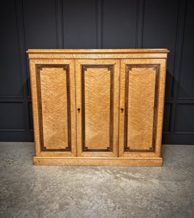 Low Victorian Birds Eye Maple Compactum Wardrobe - Image 9