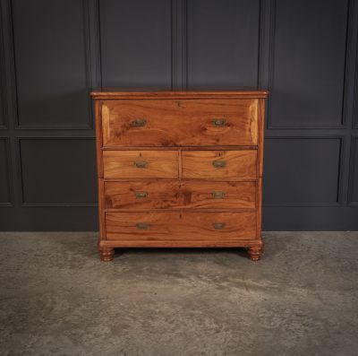 Victorian Camphor Wood Military Campaign Secretaire Chest - Image 4