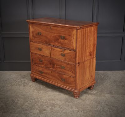 Victorian Camphor Wood Military Campaign Secretaire Chest - Image 9