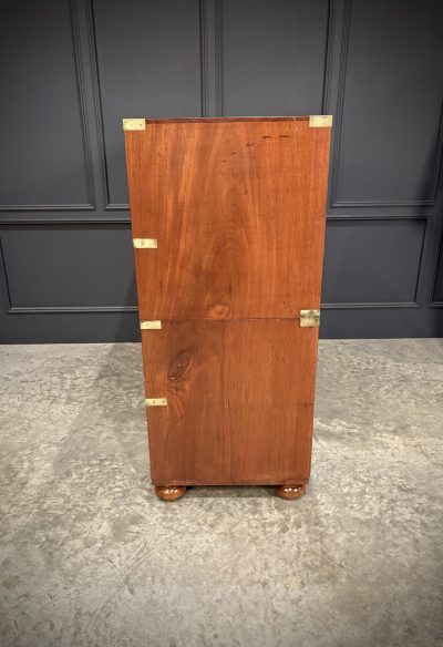 Victorian Mahogany Military Campaign Secretaire Chest - Image 10