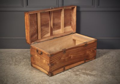 Antique Military Campaign Camphor Wood Trunk - Image 3
