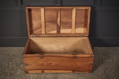 Antique Military Campaign Camphor Wood Trunk - Image 4