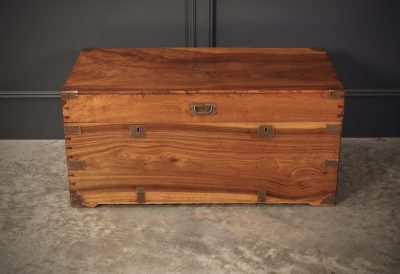 Antique Military Campaign Camphor Wood Trunk - Image 6