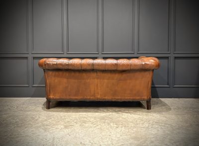 Victorian Buttoned Leather Drop-Arm Chesterfield Sofa - Image 10