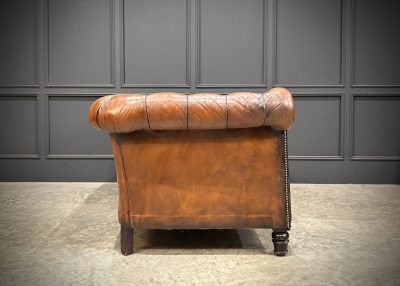Victorian Buttoned Leather Drop-Arm Chesterfield Sofa - Image 11