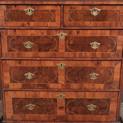 William & Mary Oyster Veneered Chest of Drawers - Image 6
