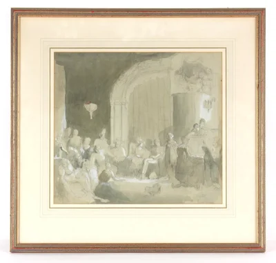 Rodney Joseph Burn RA (1899-1984) - THE REHEARSAL - Prize Winning Wash Drawing - Image 10