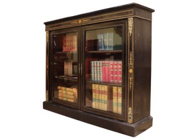 A Fine Victorian Ormolu-Mounted, Inlaid, Ebonised Two-Door Pier Cabinet - Image 3