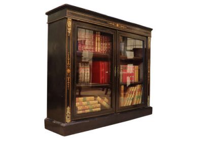 A Fine Victorian Ormolu-Mounted, Inlaid, Ebonised Two-Door Pier Cabinet - Image 4