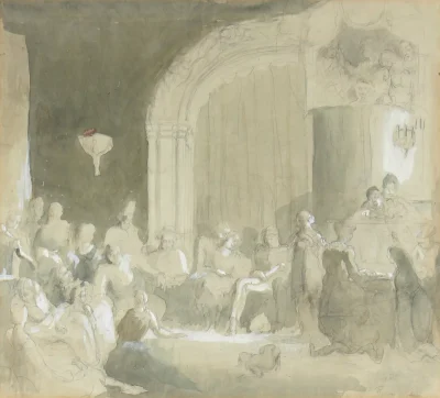 Rodney Joseph Burn RA (1899-1984) - THE REHEARSAL - Prize Winning Wash Drawing - Image 2