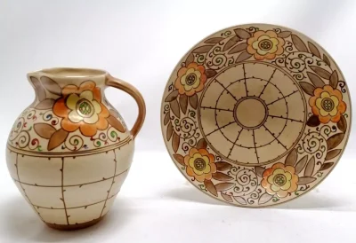 Charlotte Rhead Bursley Ware Art Deco Jug and Bowl - Image 2