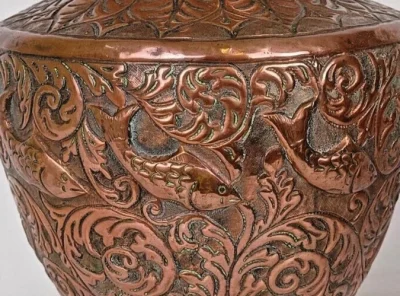 Large Antique Persian Qajar Dynasty Copper Water Carrier Jug - Image 12