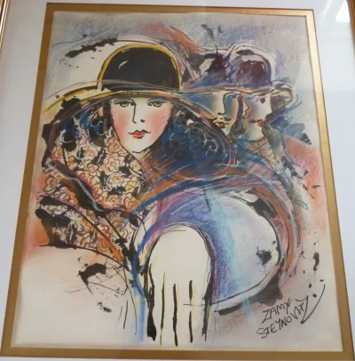 Zamy Steynovitz (1951-2000) Original Watercolour and Mixed Media Portrait - Image 2