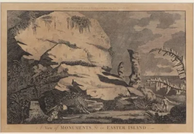 Rare Easter Island Moai Antique Print from Captain Cook's Voyage, Hodges c 1784 - Image 2
