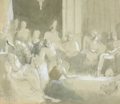 Rodney Joseph Burn RA (1899-1984) - THE REHEARSAL - Prize Winning Wash Drawing - Image 3