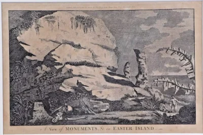 Rare Easter Island Moai Antique Print from Captain Cook's Voyage, Hodges c 1784 - Image 3