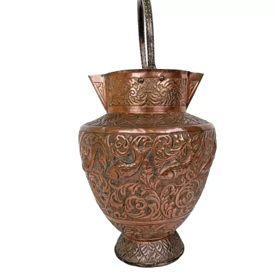 Large Antique Persian Qajar Dynasty Copper Water Carrier Jug - Image 3