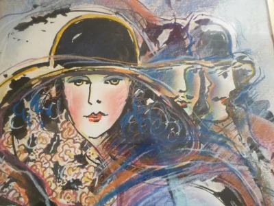 Zamy Steynovitz (1951-2000) Original Watercolour and Mixed Media Portrait - Image 4