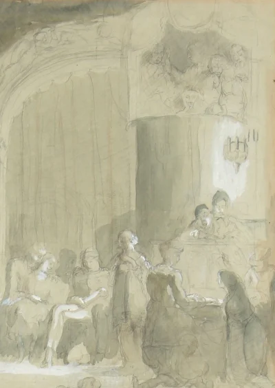 Rodney Joseph Burn RA (1899-1984) - THE REHEARSAL - Prize Winning Wash Drawing - Image 7