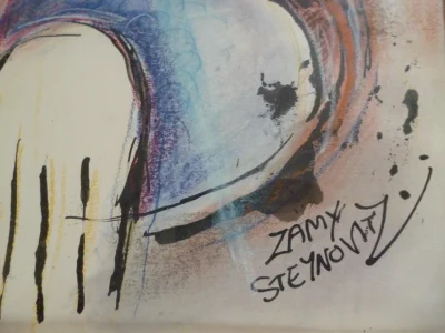 Zamy Steynovitz (1951-2000) Original Watercolour and Mixed Media Portrait - Image 7