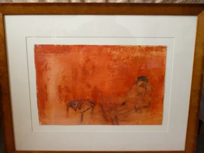 Nicole Bottet (b1942) Original French Mixed Media Painting of a Reclining Nude - Image 8