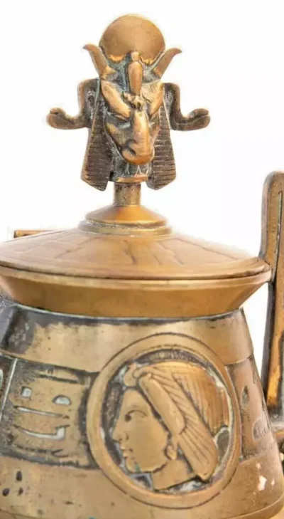 Antique Grand Tour Egyptian Revival Desk Stand and Inkwell - Image 8