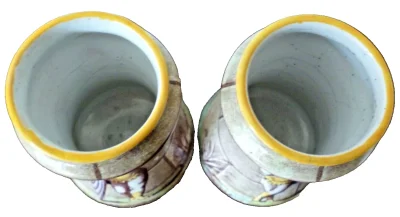 Auguste Jean (1829-1896) Pair of Antique French Faience Earthenware Vases - Image 9