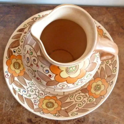 Charlotte Rhead Bursley Ware Art Deco Jug and Bowl - Image 10