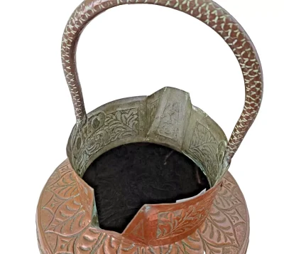 Large Antique Persian Qajar Dynasty Copper Water Carrier Jug - Image 9