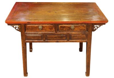 Antique Chinese Hardwood Side Table with Drawers, c.1820 - Image 2