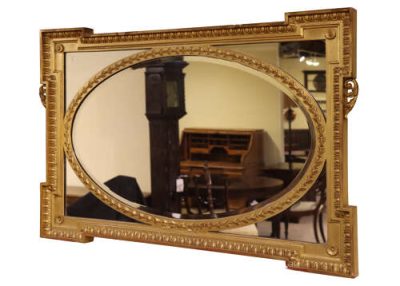 Antique Giltwood & Gesso Hepplewhite Style Overmantel Mirror, c.1900 - Image 2