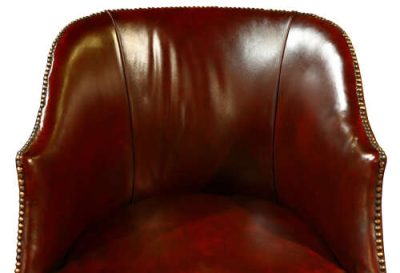 Antique Mahogany Library Chair in Burgundy Leather c.1900 - Image 5