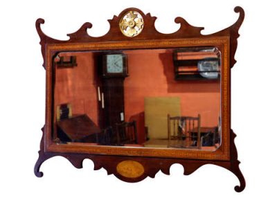 Antique Mahogany Wall Mirror Circa 1900 - Image 2