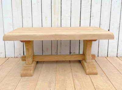 French Vintage Bleached Oak Coffee Table - Image 2
