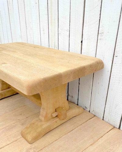 French Vintage Bleached Oak Coffee Table - Image 3