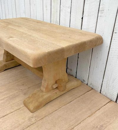 French Vintage Bleached Oak Coffee Table - Image 5