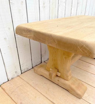 French Vintage Bleached Oak Coffee Table - Image 6