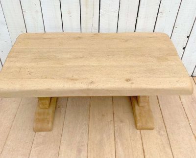 French Vintage Bleached Oak Coffee Table - Image 7
