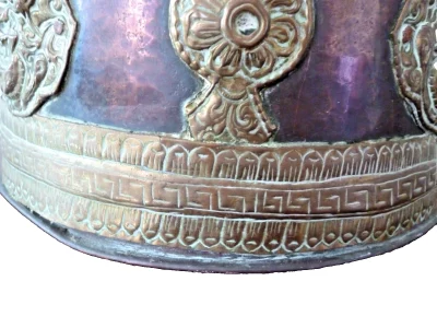 Rare Large 18th/19th Century Copper and Brass Tibetan Chang Flask - Image 8