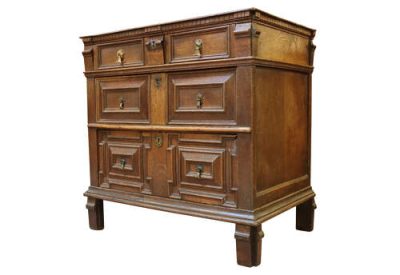 Charles II Oak 2 Part Chest - Image 3