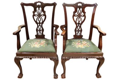 Chippendale Style Carver Chairs - Image 2