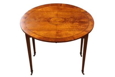 Fine 19th Century Satinwood Oval Pembroke Table with Crossbanded Top - Image 2